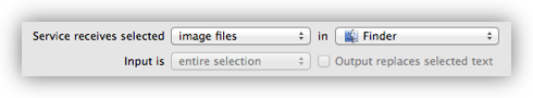 Set The Service to Accept Image Files in Finder