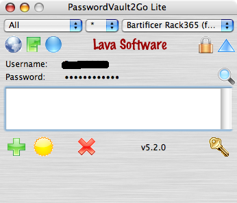 PasswordVault2Go - Main Window (Expanded Version)