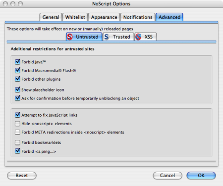 NoScript - Edit Settings Step 2