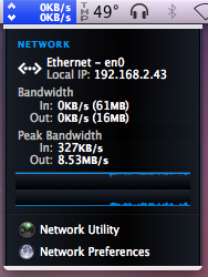 iStat Network Menu Expanded