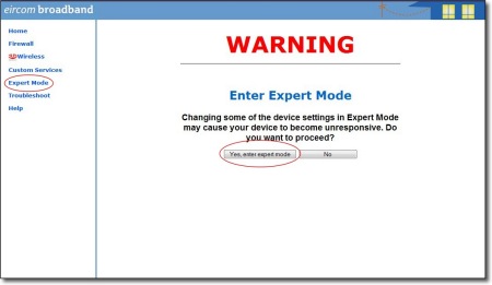 Set Router Password - Expert Mode