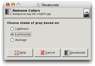 Partial B & W Example - Desaturate