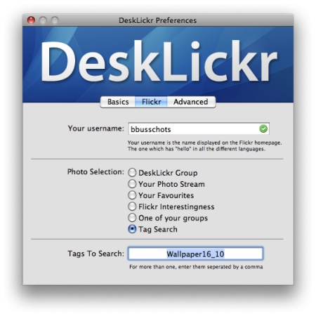 My DeskLickr Flickr setup