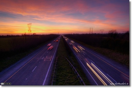 Sunset Over the M4