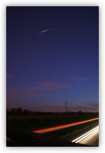 An Iridium Flare Over the M4 Motorway in Maynooth
