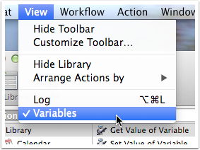 Automator Show Variables