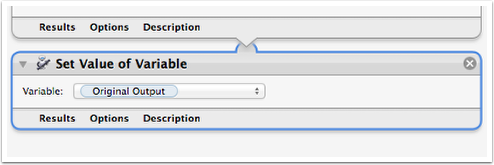 Save the original output to the variable