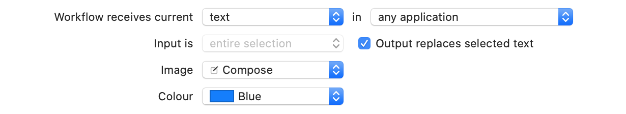 Screenshot showing automation action that takes text input in any app and does replace it