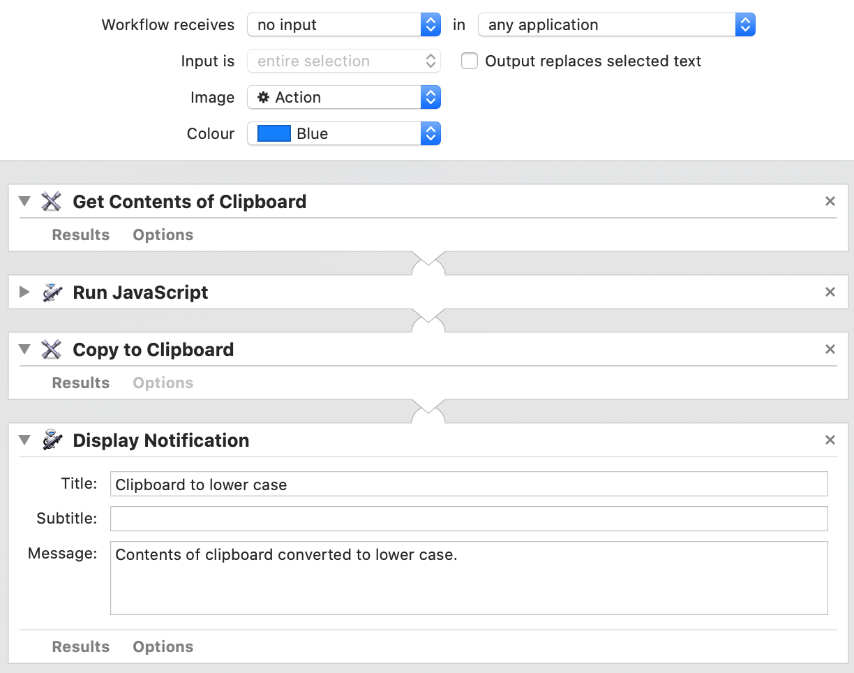 Screenshot showing automation workflow interacting with the clipboard